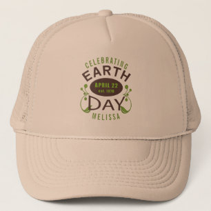 Celebrating Earth Day Typografie Design Trucker Pet