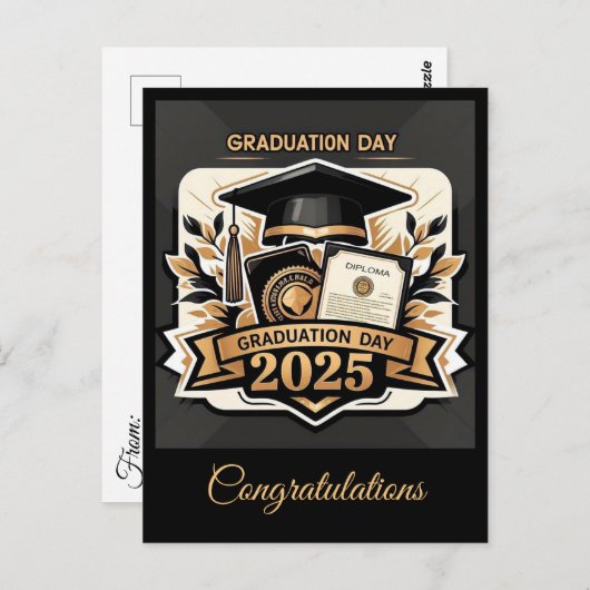 " CELEBRATING EXCELLENCE: AFSTUDEREN DAY 2025 " BRIEFKAART (Voorkant / Achterkant)