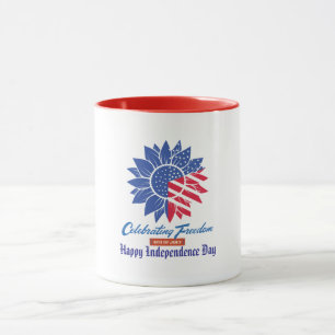 "Celebrating Freedom" Patriottische Zonnebloem Cus Mok