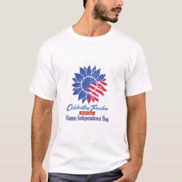 "Celebrating Freedom" Patriottische Zonnebloem Cus T-shirt