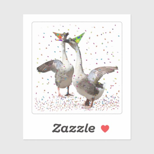 Celebrating Geese Sticker (Vel)