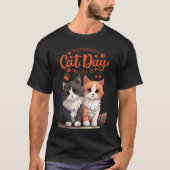 "Celebrating International Cat Day" T-shirt (Voorkant)