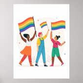 Celebrating LGBTQIA+ Unity with Pride Flags Poster (Voorkant)