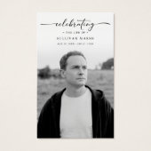 Celebrating Life Elegant Photo Funeral Prayer Card Visitekaartje (Voorkant)