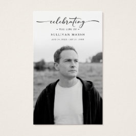 Celebrating Life Elegant Photo Funeral Prayer Card Visitekaartje