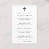 Celebrating Life Funeral Memorial Prayer Card Visitekaartje (Achterkant)