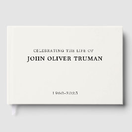 Celebrating Life of Custom Memorial Ivory White Gastenboek