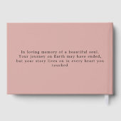 Celebrating Life of Personalized Memorial Pink Gastenboek (Achterkant)