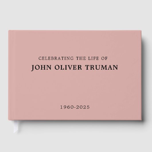Celebrating Life of Personalized Memorial Pink Gastenboek (Voorkant)