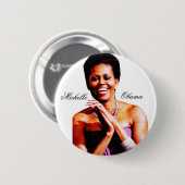 CELEBRATING MICHELLE OBAMA-toets Ronde Button 5,7 Cm (Voorkant /achterkant)