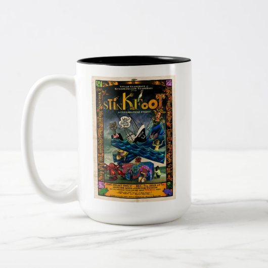 Celebrating Stinkfoot's 40th Poster Mug Tweekleurige Koffiemok (Links)