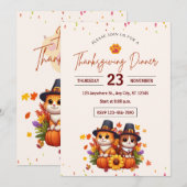 CELEBRATING THANKSGIVING WITH ADORABLE KITTENS KAART (Voorkant / Achterkant)