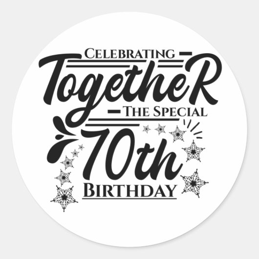 celebrating the 70th birthday ronde sticker (Voorkant)
