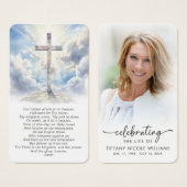 Celebrating the Life Cross Lords Prayer Cards Visitekaartje (Voorkant /achterkant)