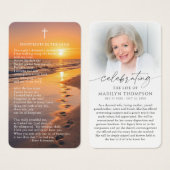 Celebrating the Life Footprints Prayer Cards Visitekaartje (Voorkant /achterkant)