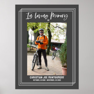 Celebrating the life Grey Photo Funeral Poster