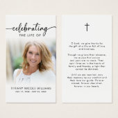 Celebrating the Life Memorial Prayer Cards Visitekaartje (Voorkant /achterkant)