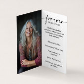 Celebrating the Life of Memorial Photo Card Visitekaartje (Binnen)