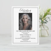 Celebrating the life of Photo Funeral Invitation Kaart (Staand voorkant)