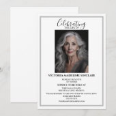 Celebrating the life of Photo Funeral Invitation Kaart (Voorkant / Achterkant)