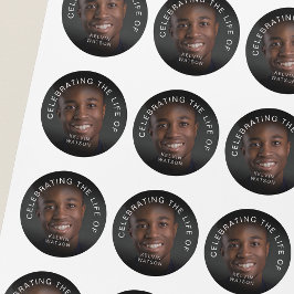 Celebrating The Life Of | Photo Memorial Funeral Ronde Sticker