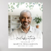 Celebrating the Life Photo Botanical Welcome Sign Poster (Voorkant)