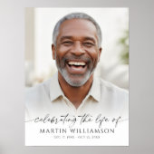 Celebrating the Life Photo Modern Script Memorial Poster (Voorkant)