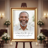 Celebrating the Life Photo Modern Script Memorial Poster