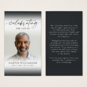 Celebrating the Life Photo Simple Prayer Card Visitekaartje (Voorkant /achterkant)