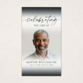 Celebrating the Life Photo Simple Prayer Card Visitekaartje (Voorkant)