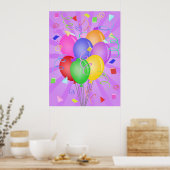 Celebration Balloons Illustration Poster (Keuken)