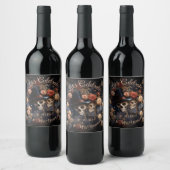 Celebration Blush Rozen Gotische bruiloft Favor Ta Wijn Etiket (Flessen)