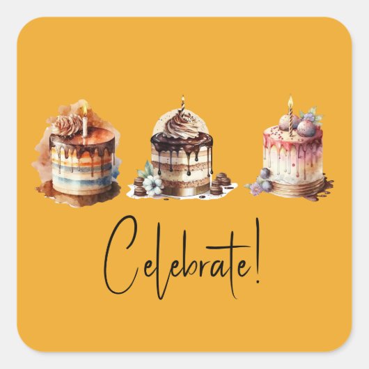Celebration Cake Trio Stickers (Voorkant)