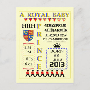 Celebration Cards Royal Prince George van Cambridg Briefkaart