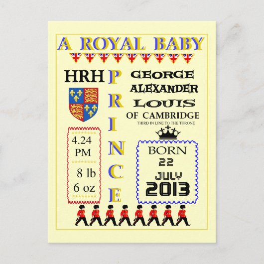 Celebration Cards Royal Prince George van Cambridg Briefkaart (Voorkant)