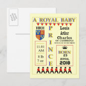 Celebration Cards Royal Prince Louis van Cambridge Uitnodiging Briefkaart (Voorkant / Achterkant)