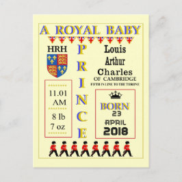 Celebration Cards Royal Prince Louis van Cambridge Uitnodiging Briefkaart