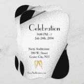 Celebration Champagne Glass Invitation Kaart (Voorkant / Achterkant)