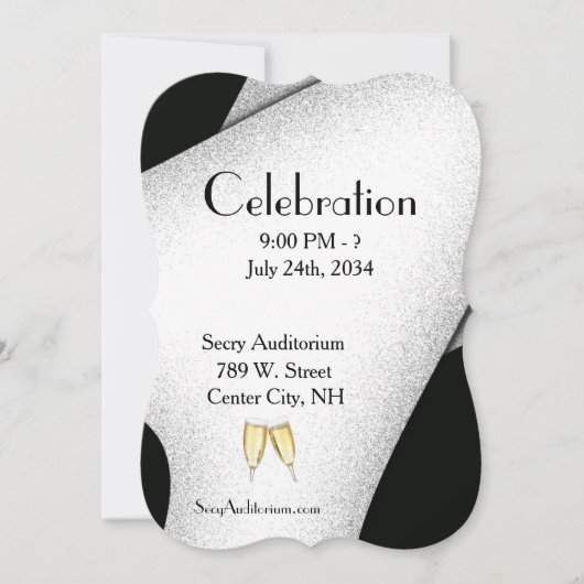 Celebration Champagne Glass Invitation Kaart (Voorkant)