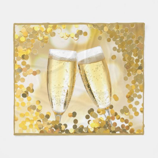 Celebration Champagne Glasses Fleece Deken (Voorkant (Horizontaal))