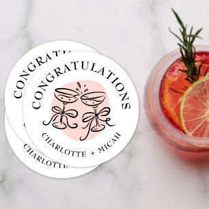 Celebration Cheers Doodle Ronde Kartonnen Onderzetter