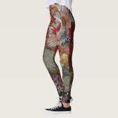 Celebration Crane Floral Silk Leggings (Links)