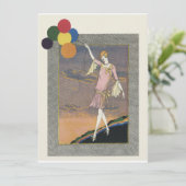 Celebration deco flapper party-uitnodiging kaart (Staand voorkant)