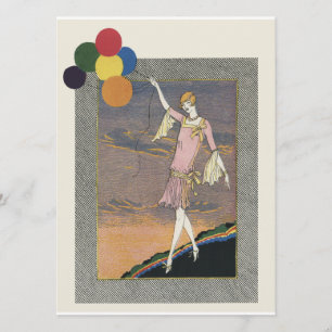 Celebration deco flapper party-uitnodiging kaart