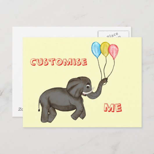 Celebration Elephant. Briefkaart (Voorkant / Achterkant)