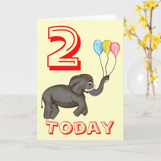 Celebration Elephant. Kaart (Gele Bloem)