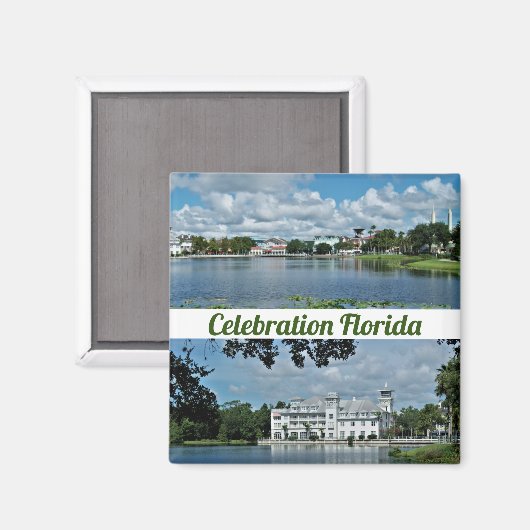 Celebration Florida Square Magnet 2 Photos (Voorkant / Achterkant)