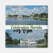 Celebration Florida Square Magnet 2 Photos (Voorkant)