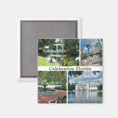 Celebration Florida Square Magnet 4 Afbeeldingen (Voorkant / Achterkant)