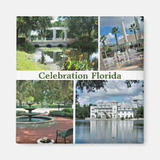 Celebration Florida Square Magnet 4 Afbeeldingen
